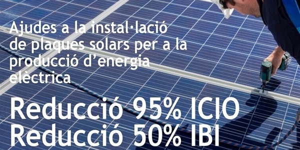 L'Ajuntament bonifica la instal·lació de plaques solars per a la producció d'energia elèctrica