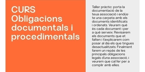 Curs per a associacions: Obligacions documentals i procedimentals